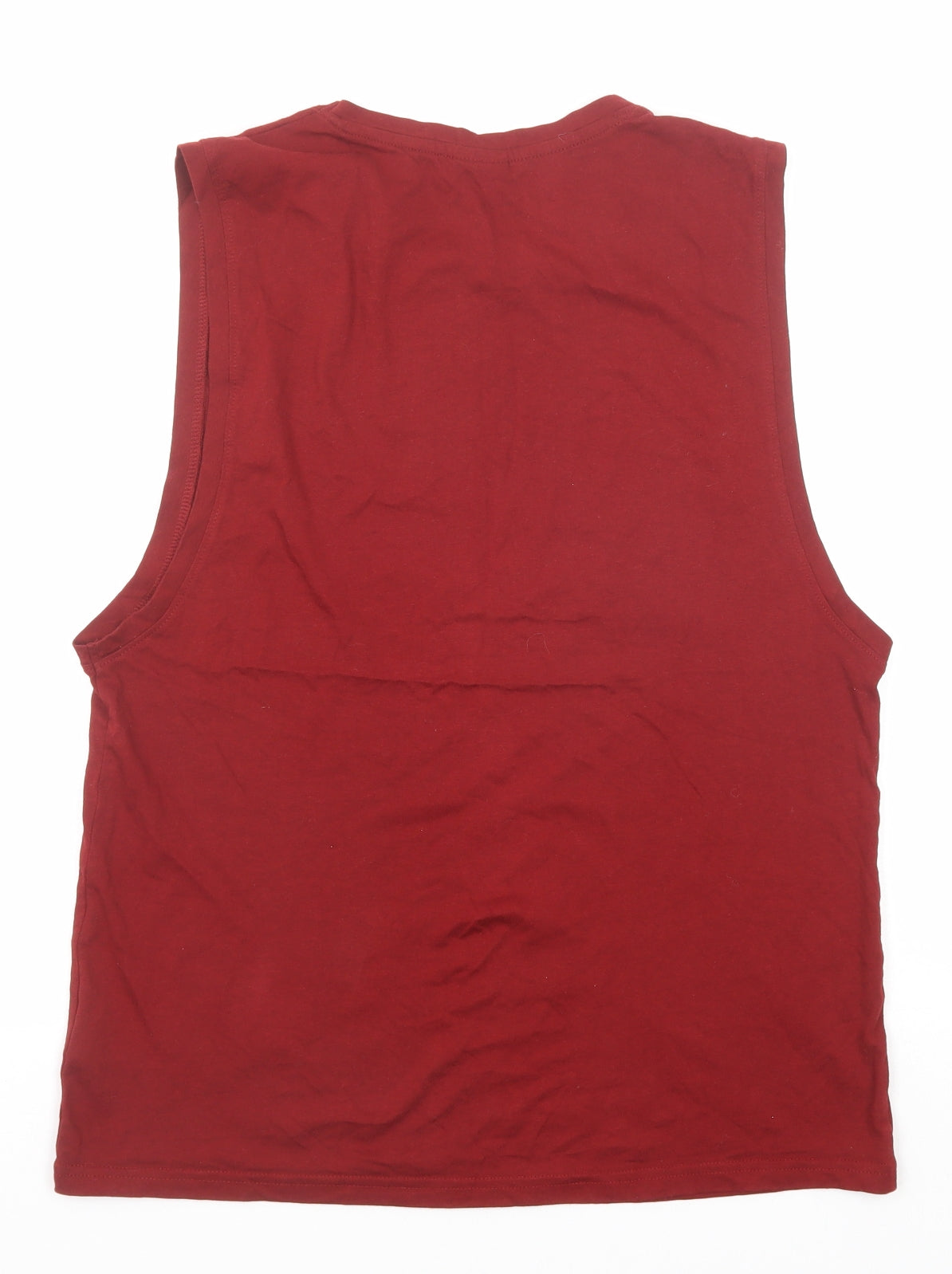 Seventy Five Mens Red Cotton T-Shirt Size S Round Neck