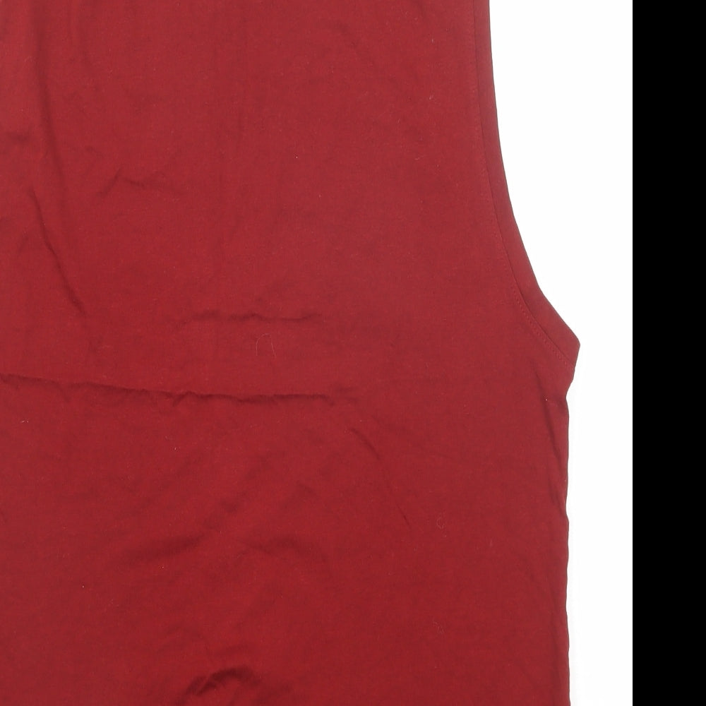 Seventy Five Mens Red Cotton T-Shirt Size S Round Neck