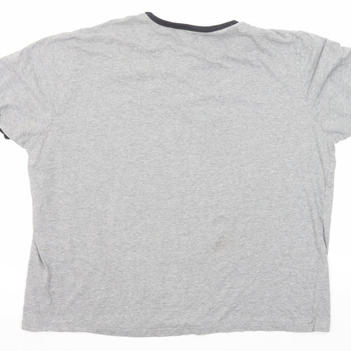 Atlantic Bay Mens Grey Cotton T-Shirt Size 3XL V-Neck