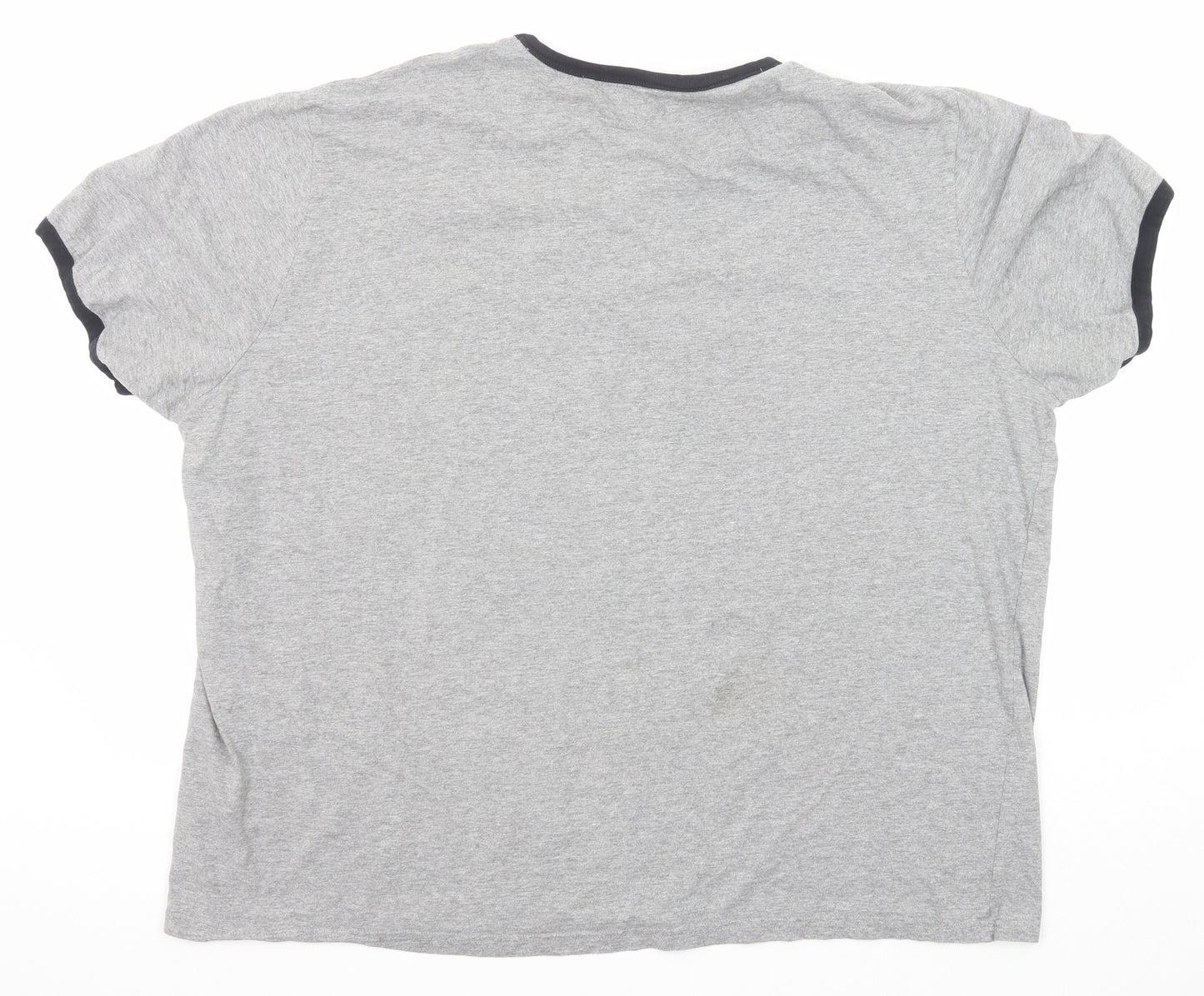 Atlantic Bay Mens Grey Cotton T-Shirt Size 3XL V-Neck