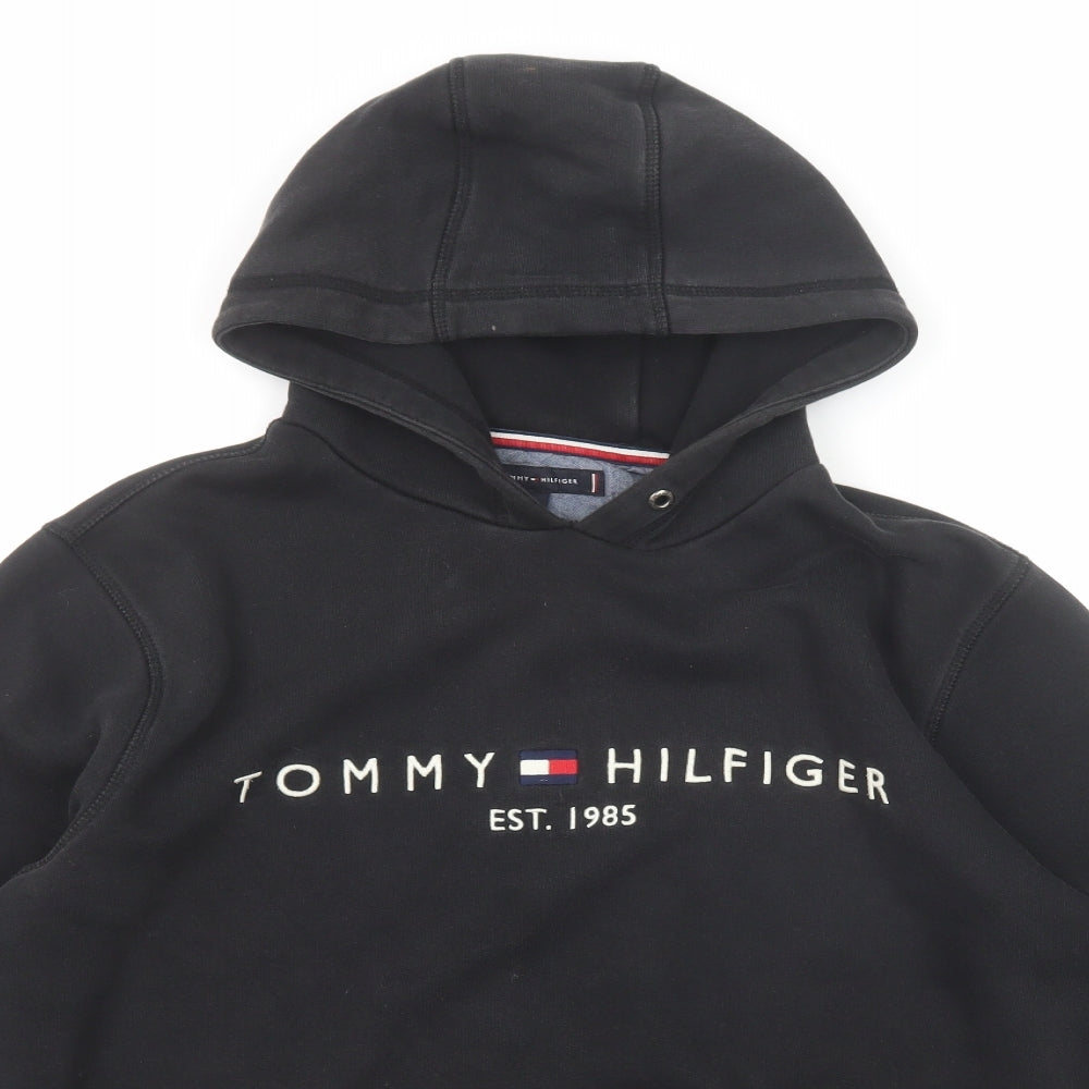 Tommy Hilfiger Mens Black Cotton Pullover Hoodie Size L