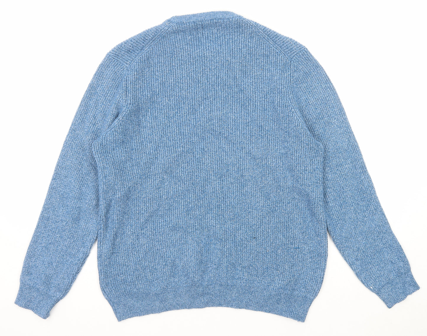 Marks and Spencer Mens Blue Round Neck Polyamide Pullover Jumper Size XL Long Sleeve