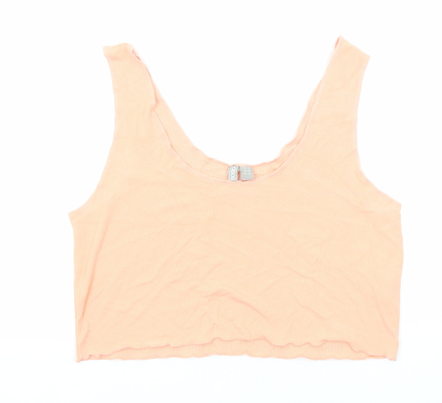 ASOS Womens Orange Viscose Cropped Tank Size 18 Scoop Neck