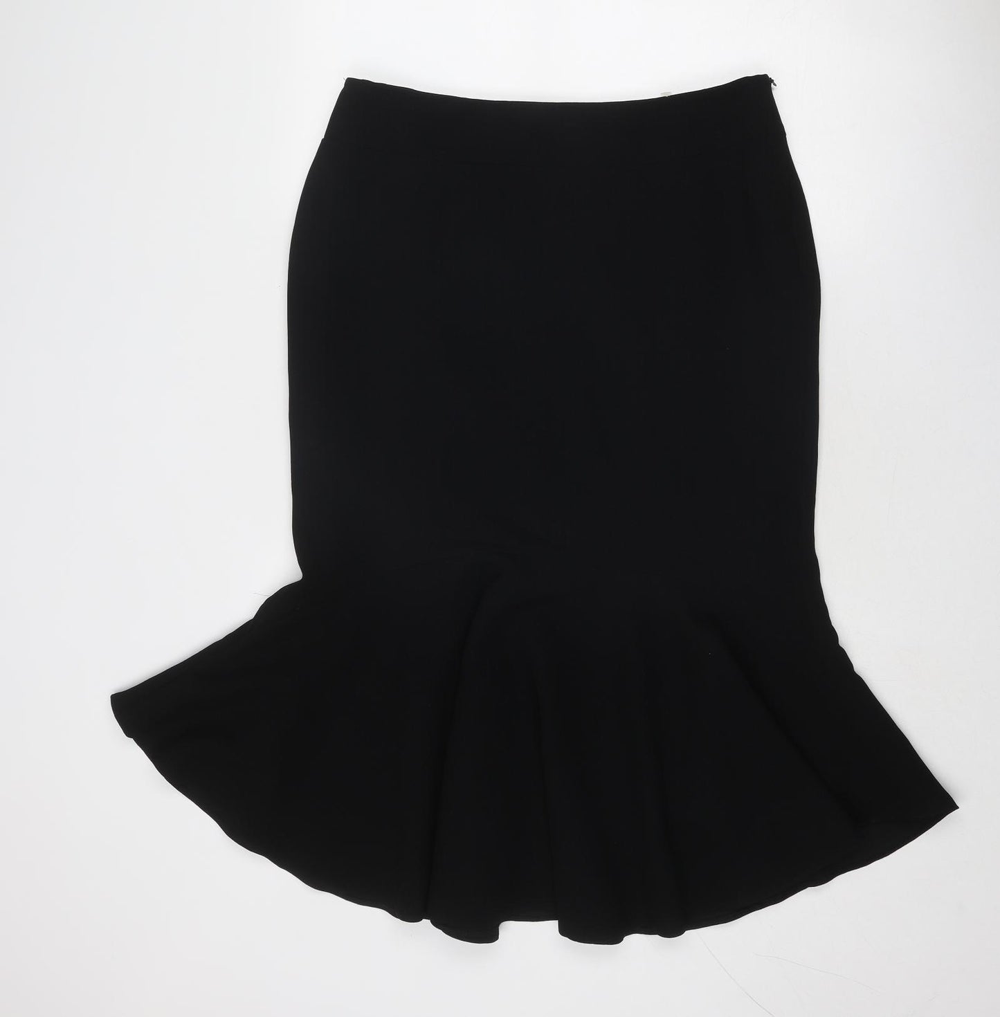 Kaliko Womens Black Polyester Trumpet Skirt Size 14 Zip