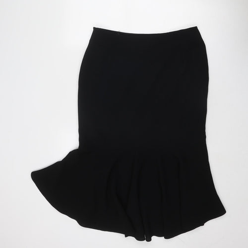 Kaliko Womens Black Polyester Trumpet Skirt Size 14 Zip