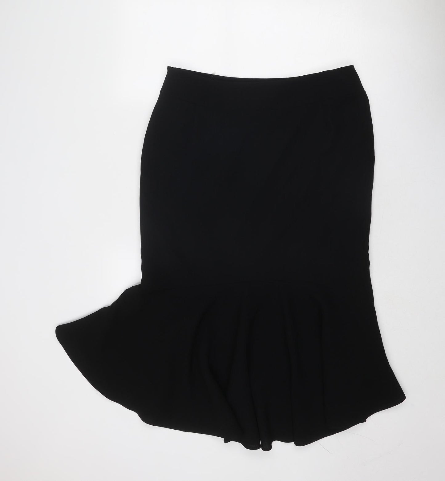 Kaliko Womens Black Polyester Trumpet Skirt Size 14 Zip