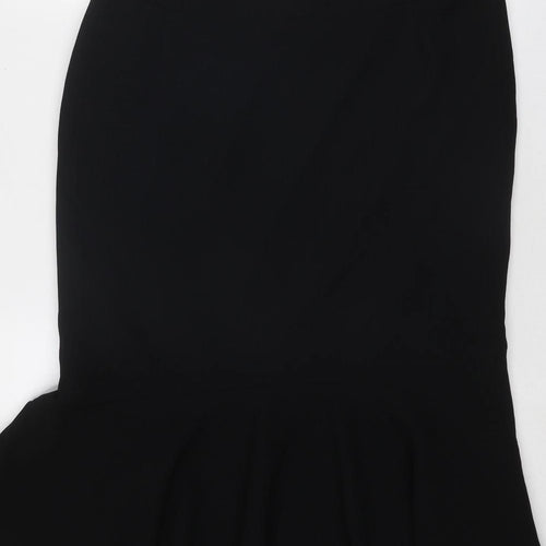 Kaliko Womens Black Polyester Trumpet Skirt Size 14 Zip