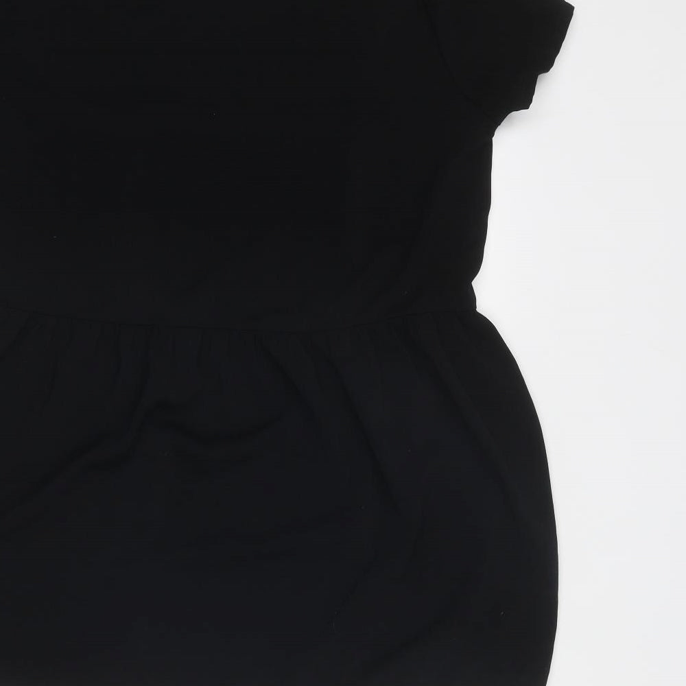 Sapphire Womens Black Polyester Basic Blouse Size 10 Round Neck