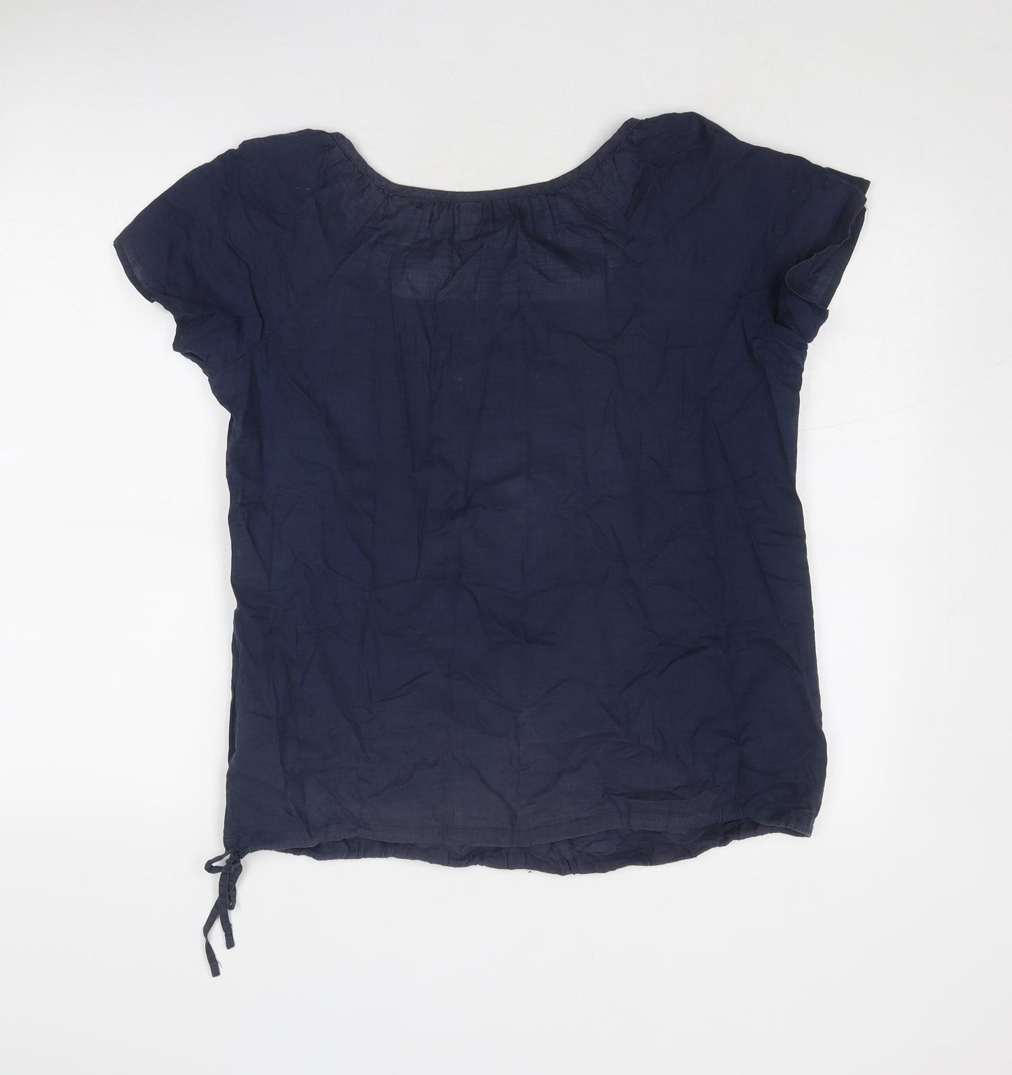 Marks and Spencer Womens Blue Cotton Basic T-Shirt Size 12 Round Neck