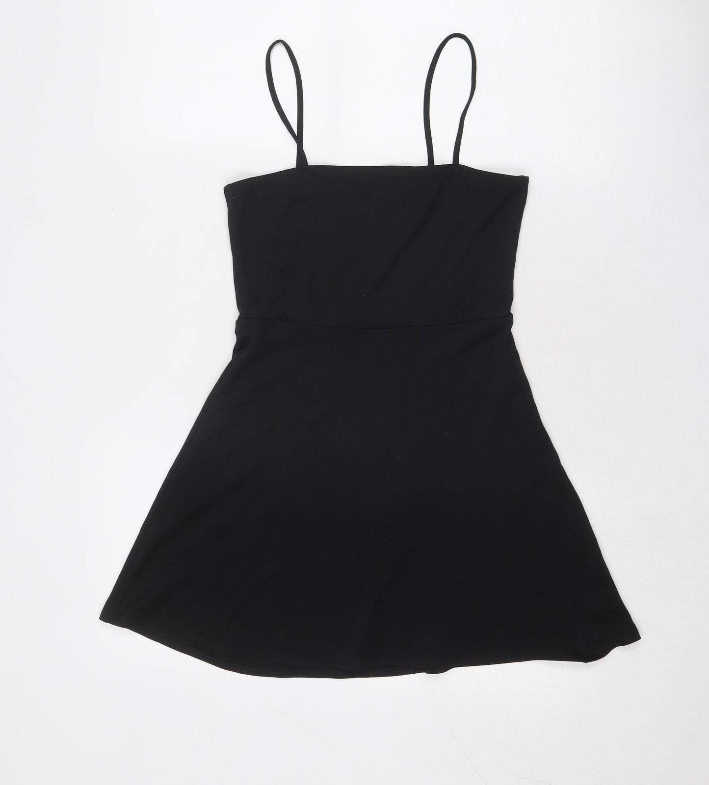 Divided by H&M Womens Black Viscose Slip Dress Size 8 Square Neck Pullover