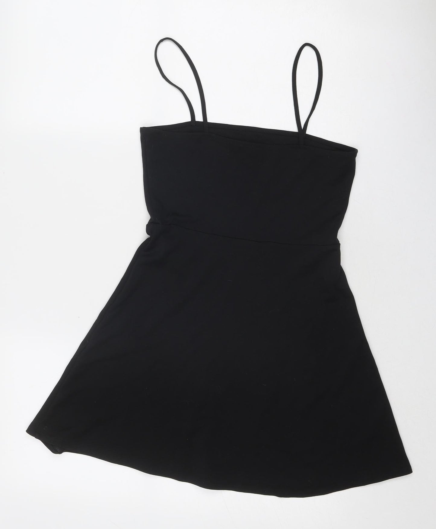 Divided by H&M Womens Black Viscose Slip Dress Size 8 Square Neck Pullover