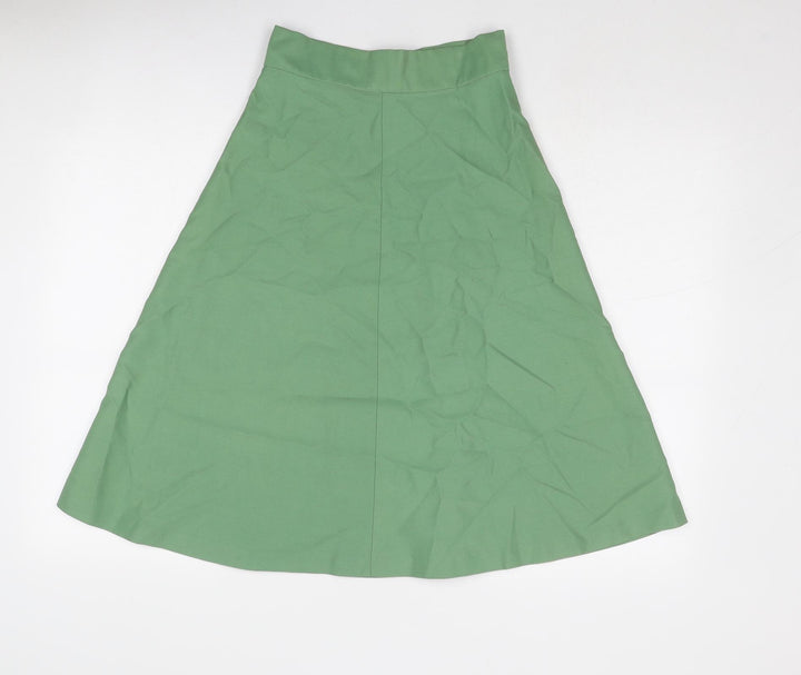 Spinney Womens Green Polyester Swing Skirt Size 10 Zip
