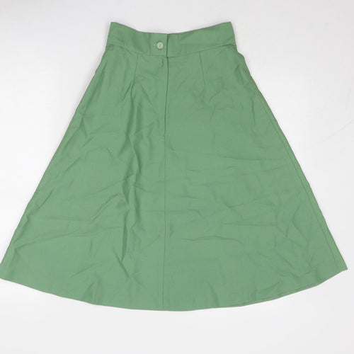 Spinney Womens Green Polyester Swing Skirt Size 10 Zip