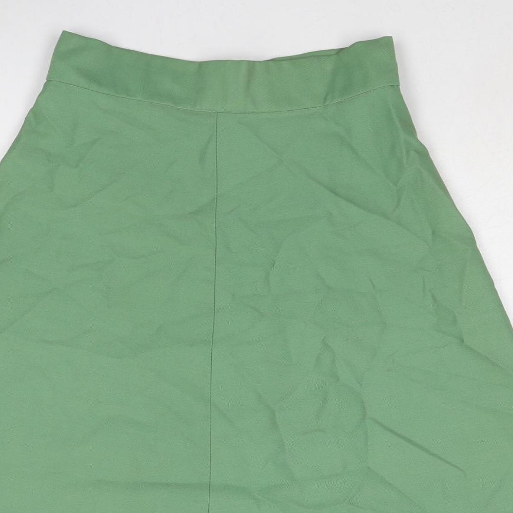 Spinney Womens Green Polyester Swing Skirt Size 10 Zip