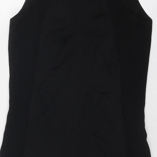 Reiss Womens Black Viscose Shift Size 10 Round Neck Zip