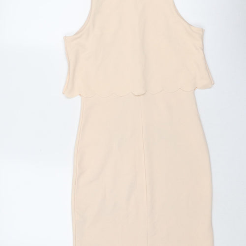 New Look Womens Pink Polyester Bodycon Size 8 Round Neck Pullover