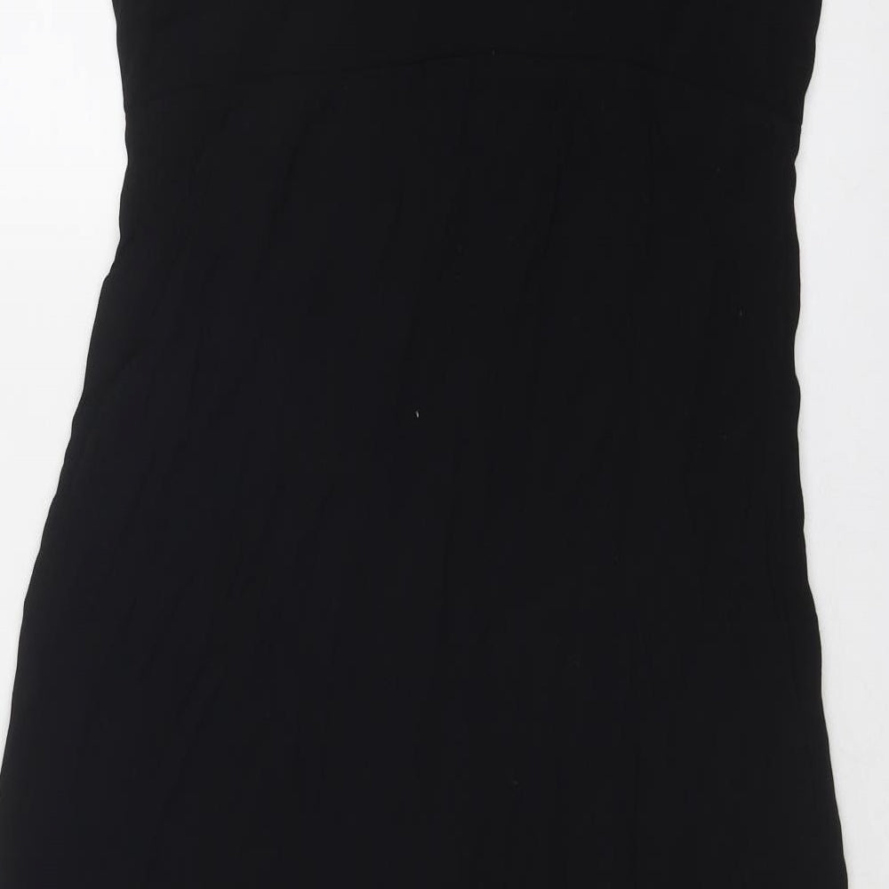 & Other Stories Womens Black Viscose Slip Dress Size 10 V-Neck Button