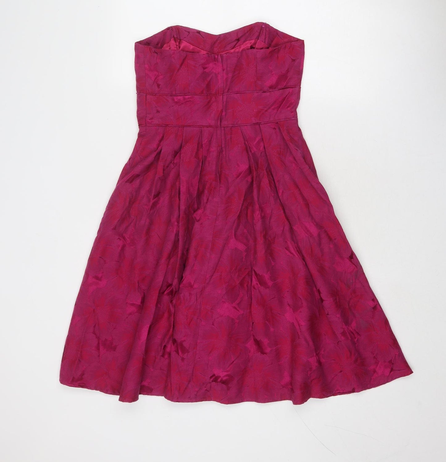 NEXT Womens Pink Geometric Polyester Trapeze & Swing Size 10 Off the Shoulder Zip