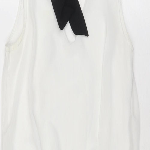 Izabel London Womens Black Colourblock Polyester A-Line Size 8 Halter Tie