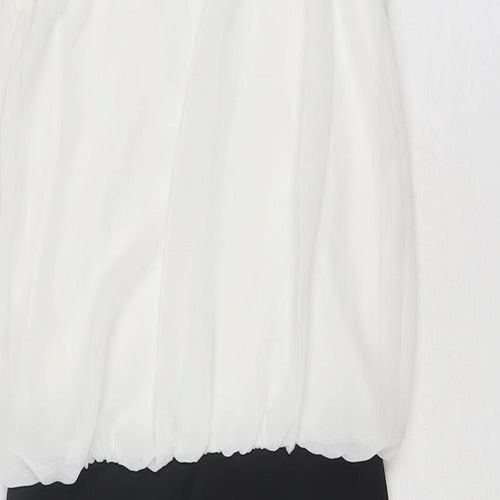 Izabel London Womens Black Colourblock Polyester A-Line Size 8 Halter Tie