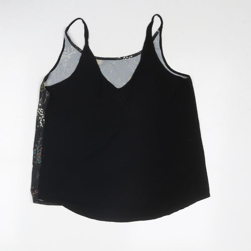 NEXT Womens Black Floral Polyester Camisole Tank Size 10 Scoop Neck