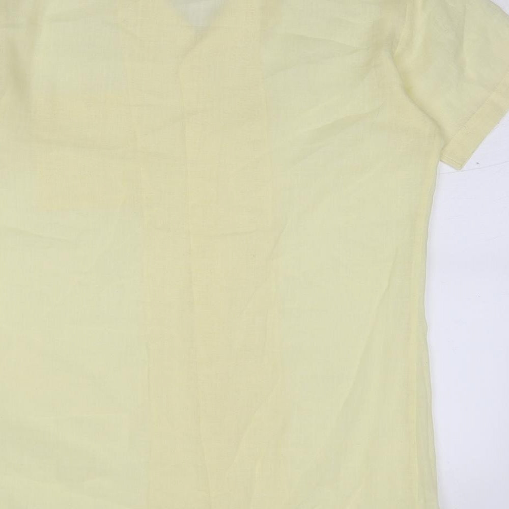 Join In Mens Yellow Polyester Button-Up Size M Collared Buckle