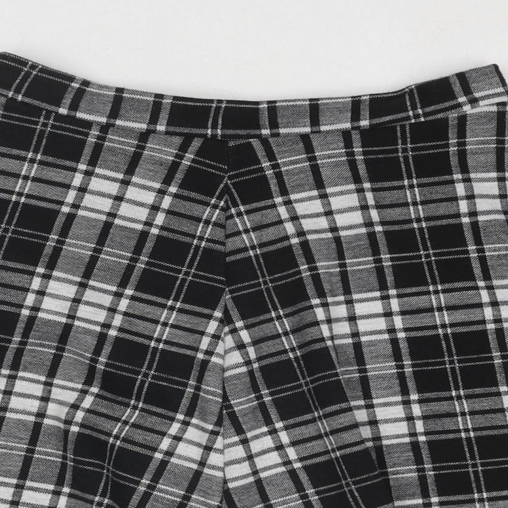 Dorothy Perkins Womens Black Plaid Polyester Skater Skirt Size 8
