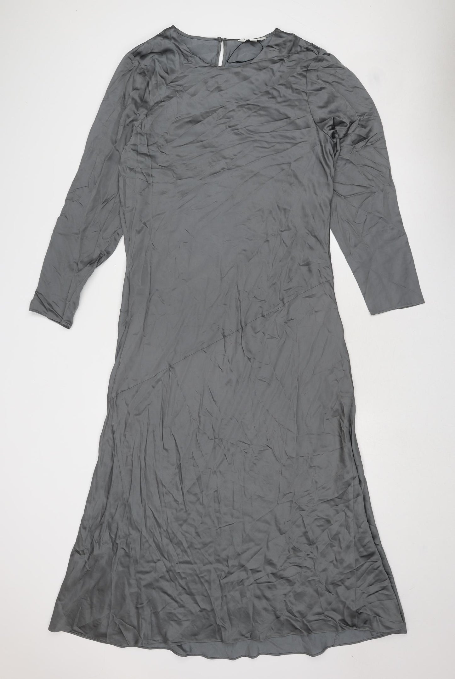 Autograph Womens Grey Viscose Trapeze & Swing Size 18 Round Neck Zip