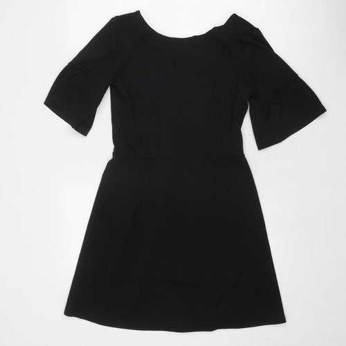 ASOS Womens Black Polyester Trapeze & Swing Size 10 Round Neck Zip
