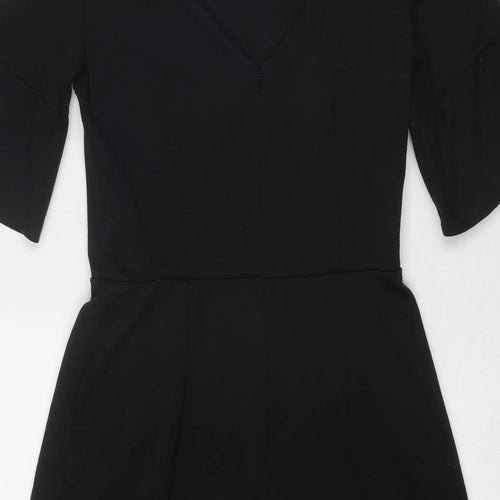ASOS Womens Black Polyester Trapeze & Swing Size 10 Round Neck Zip