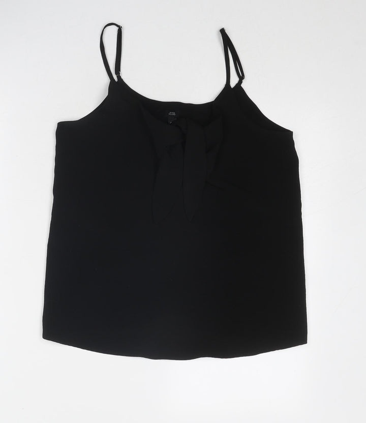 River Island Womens Black Polyester Camisole Tank Size 10 Round Neck