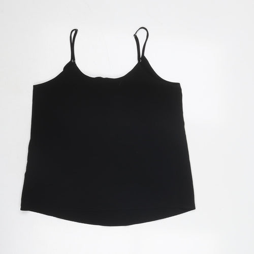 River Island Womens Black Polyester Camisole Tank Size 10 Round Neck