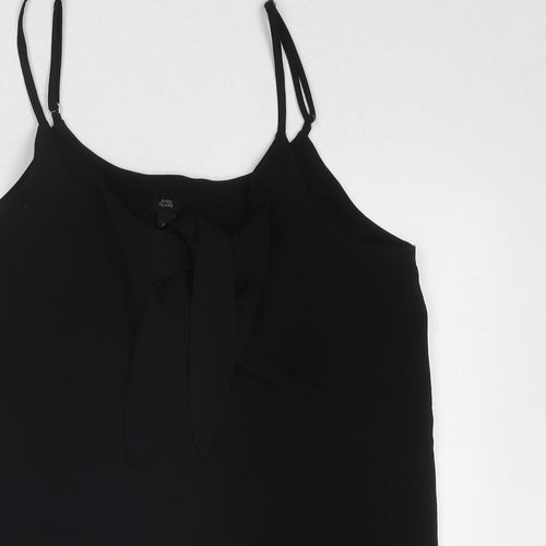River Island Womens Black Polyester Camisole Tank Size 10 Round Neck