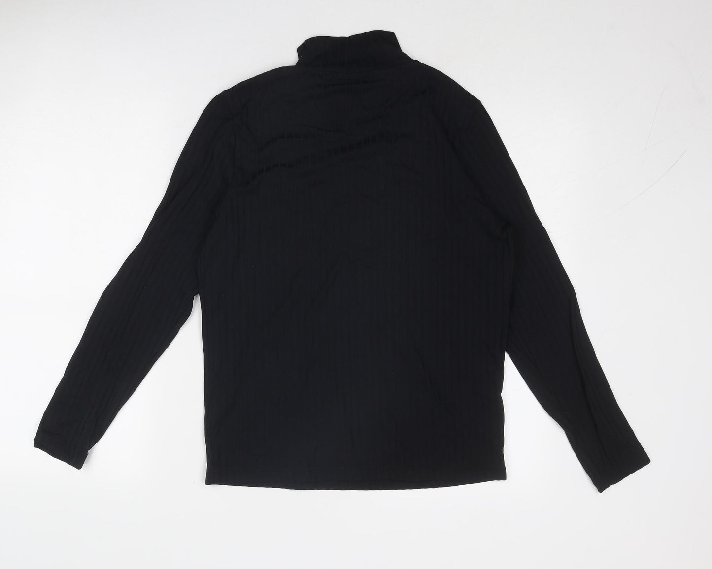 GOLFINO Womens Black Polyamide Pullover T-Shirt Size 16 High Neck Pullover - Ribbed