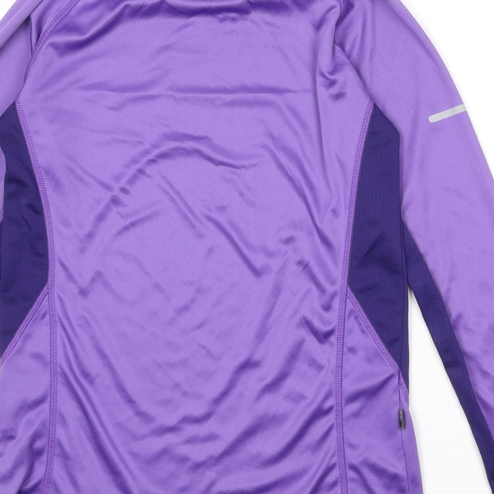 Karrimor Womens Purple Floral Polyester Basic T-Shirt Size 10 Round Neck Pullover