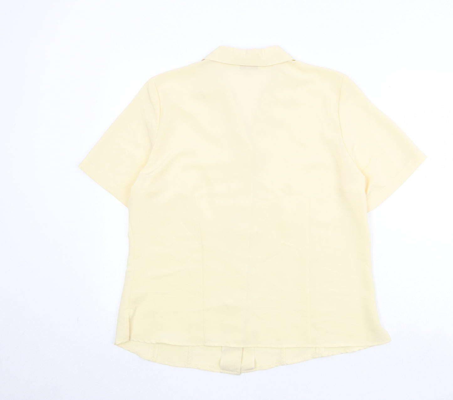 Bonmarché Womens Yellow Polyester Basic Button-Up Size 16 Collared