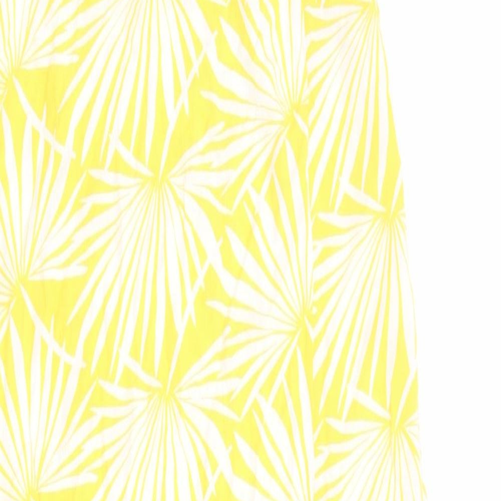 Marks and Spencer Womens Yellow Geometric Viscose Tank Dress Size 12 V-Neck Pullover