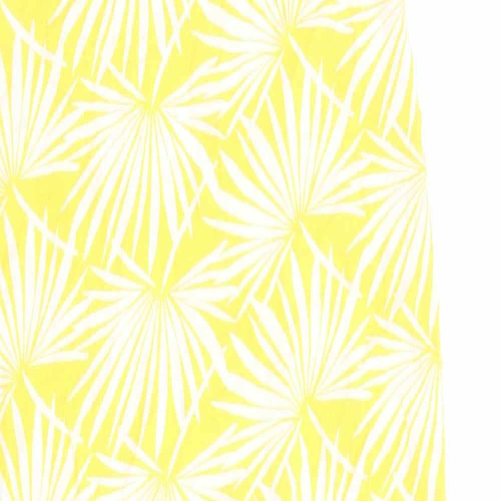 Marks and Spencer Womens Yellow Geometric Viscose Tank Dress Size 12 V-Neck Pullover