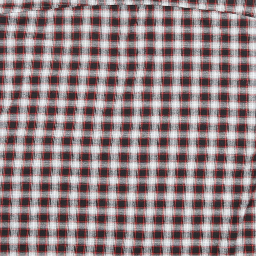 Boohoo Womens Black Plaid Viscose Shirt Dress Size 12 Collared Button