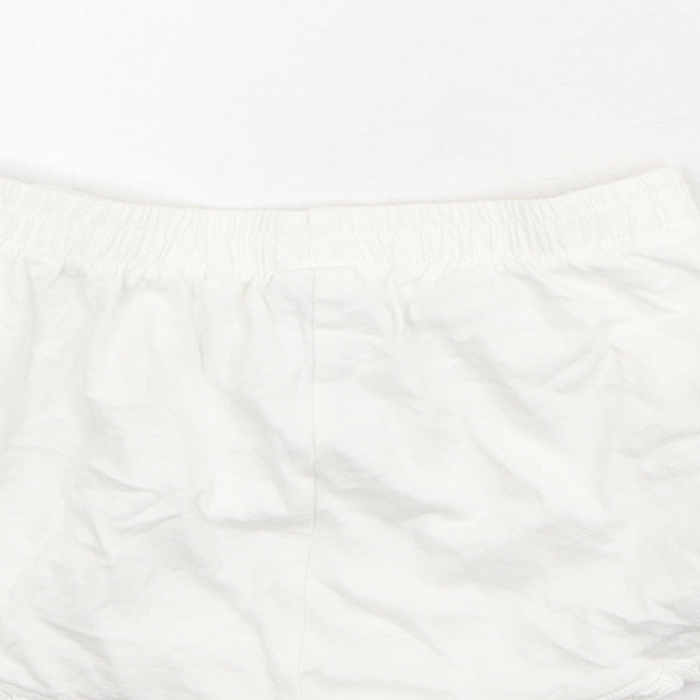NEXT Girls White 100% Cotton Sweat Shorts Size 5-6 Years Regular