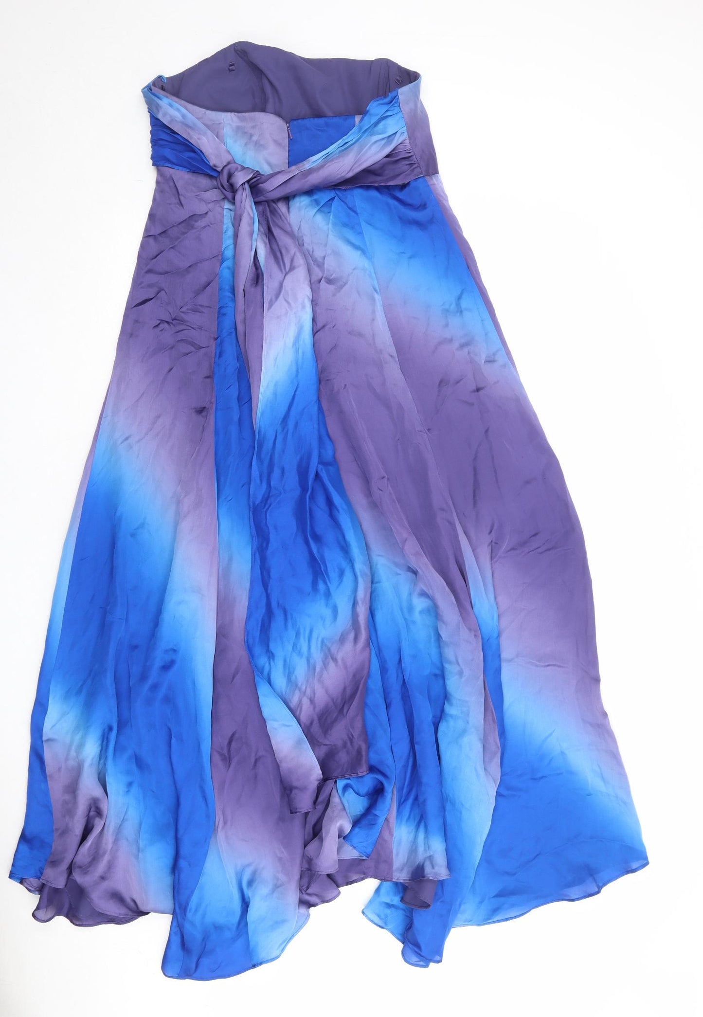 Monsoon Womens Multicoloured Colourblock Silk Trapeze & Swing Size 14 Off the Shoulder Zip