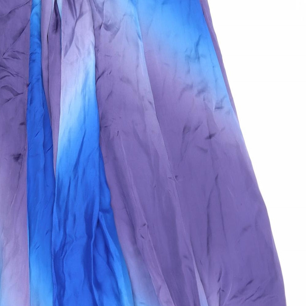 Monsoon Womens Multicoloured Colourblock Silk Trapeze & Swing Size 14 Off the Shoulder Zip