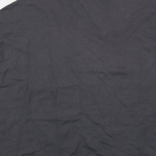 Mango Womens Grey Polyester Cropped T-Shirt Size S Round Neck