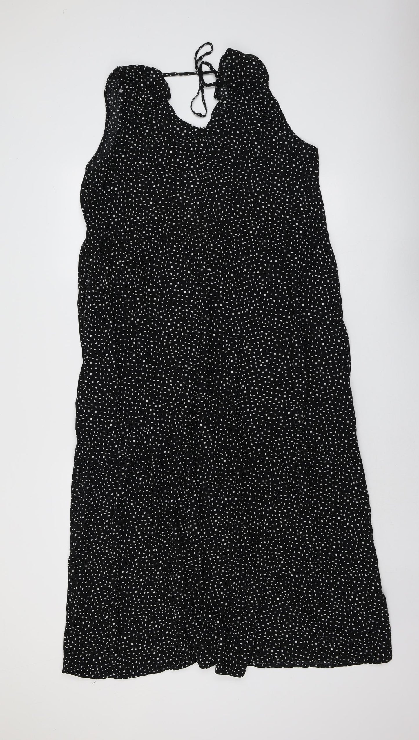 Hush Womens Black Geometric Viscose Trapeze & Swing Size 18 Round Neck Pullover