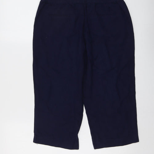 Intuition Womens Blue Linen Chino Shorts Size 12 L19.5 in Regular Drawstring