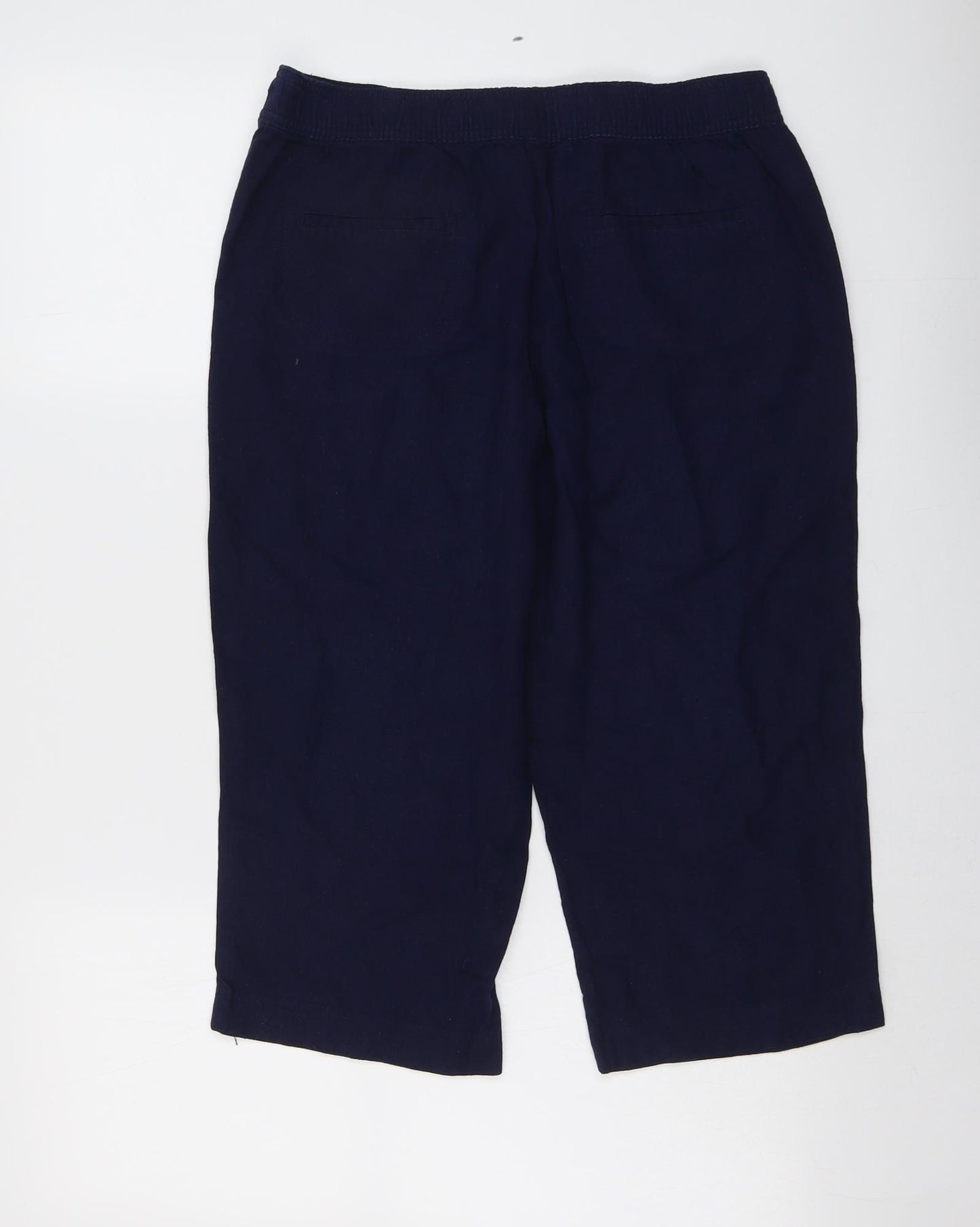 Intuition Womens Blue Linen Chino Shorts Size 12 L19.5 in Regular Drawstring