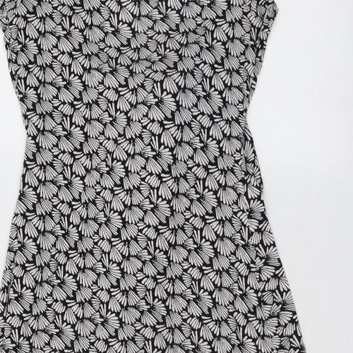 JoJo Maman Bébé Womens Black Geometric Viscose Trapeze & Swing Size S Round Neck Pullover