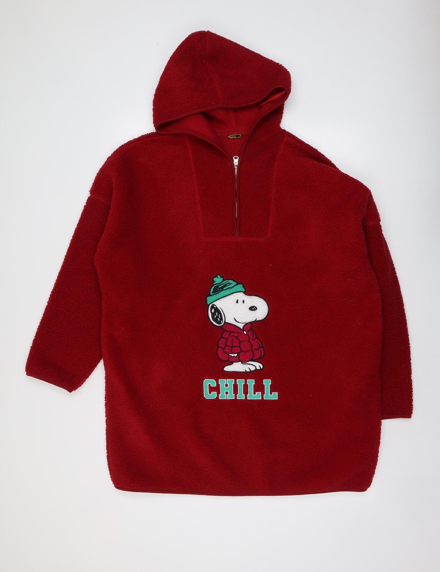 Marks and Spencer Mens Red Polyester Pullover Hoodie Size XL - Snoopy