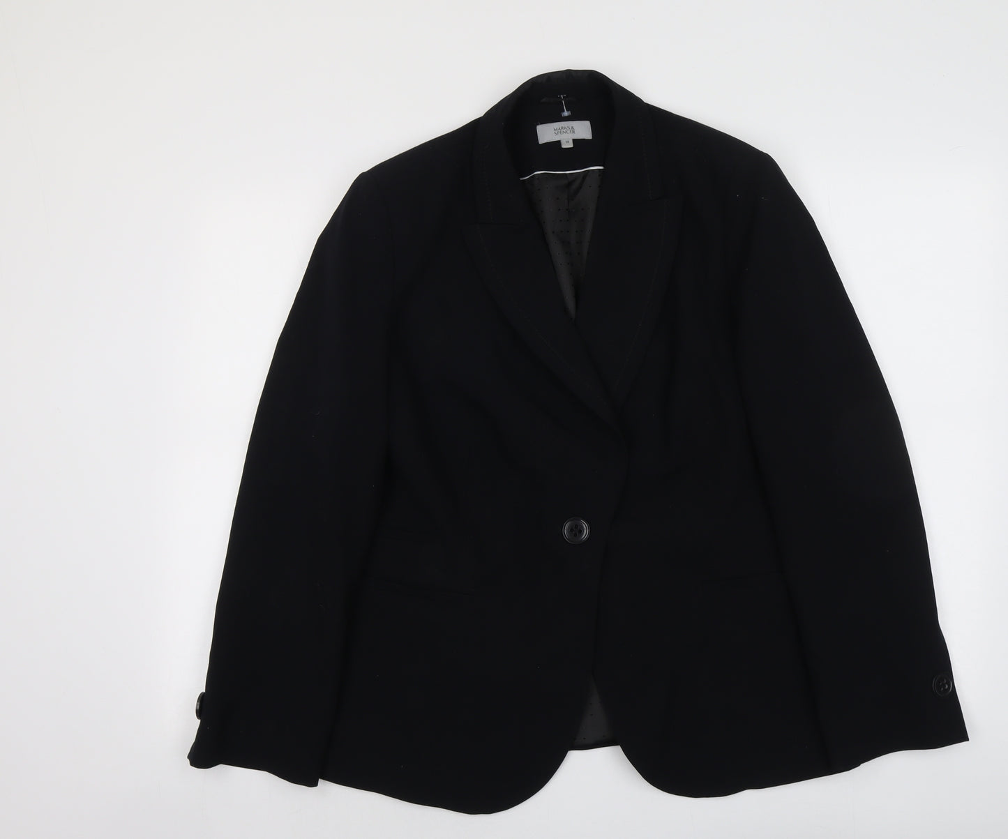 Marks and Spencer Womens Blue Polyester Jacket Blazer Size 18