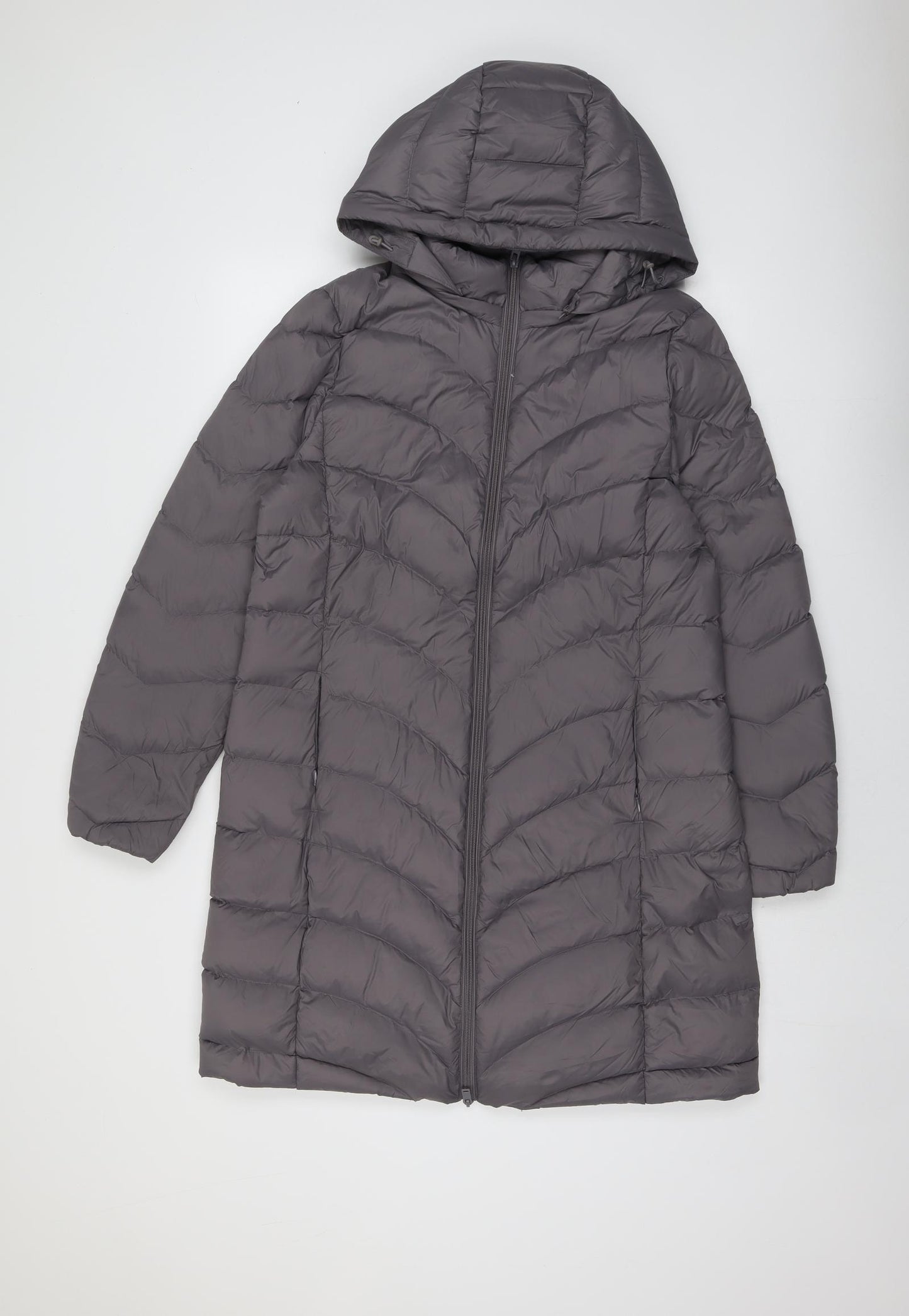 Marks and Spencer Womens Grey Quilted Coat Size 14 Zip